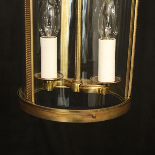 FRENCH PAIR OF GILDED ANTIQUE CONVEX HALL LANTERNS - ADDITIONAL PHOTO 2