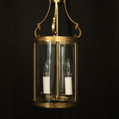 FRENCH PAIR OF GILDED ANTIQUE CONVEX HALL LANTERNS - ADDITIONAL PHOTO 4
