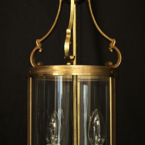 FRENCH PAIR OF GILDED ANTIQUE CONVEX HALL LANTERNS - ADDITIONAL PHOTO 6