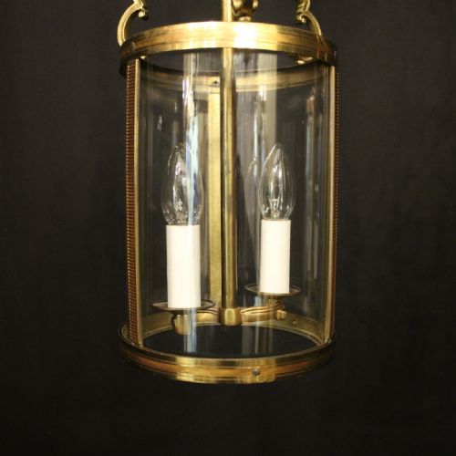 FRENCH PAIR OF GILDED ANTIQUE CONVEX HALL LANTERNS - ADDITIONAL PHOTO 7