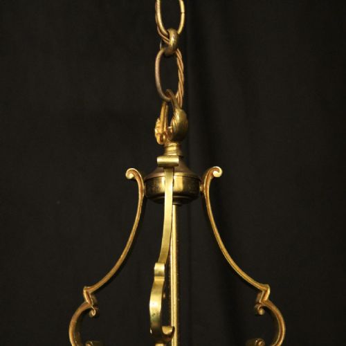 FRENCH PAIR OF GILDED ANTIQUE CONVEX HALL LANTERNS - ADDITIONAL PHOTO 8