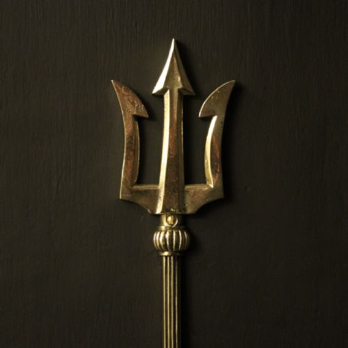 ENGLISH LARGE BRASS TRIPLE ARM ANTIQUE WALL LIGHTS - ADDITIONAL PHOTO 6