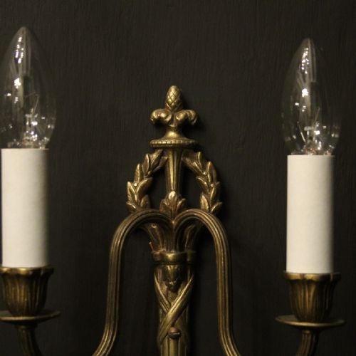 FRENCH SET OF 4 GILDED ANTIQUE WALL LIGHTS - ADDITIONAL PHOTO 2