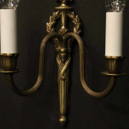 FRENCH SET OF 4 GILDED ANTIQUE WALL LIGHTS - ADDITIONAL PHOTO 3