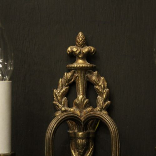 FRENCH SET OF 4 GILDED ANTIQUE WALL LIGHTS - ADDITIONAL PHOTO 7