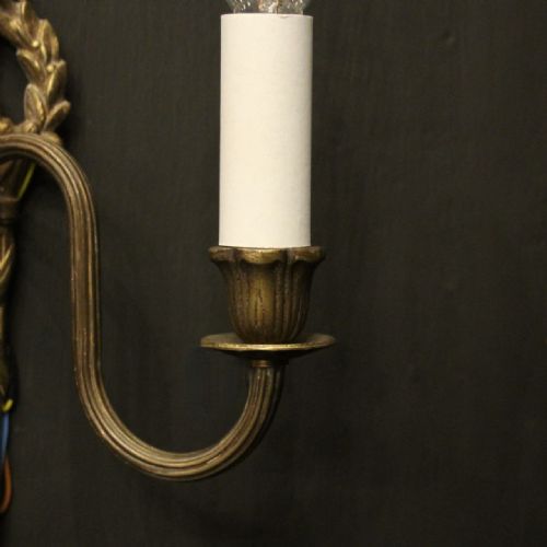 FRENCH SET OF 4 GILDED ANTIQUE WALL LIGHTS - ADDITIONAL PHOTO 8