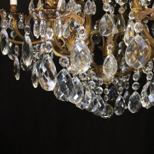 FRENCH GILDED BRONZE CRYSTAL 21 LIGHT ANTIQUE CHANDELIER - ADDITIONAL PHOTO 3