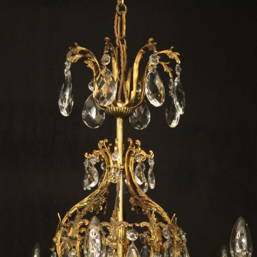 FRENCH GILDED BRONZE CRYSTAL 10 LIGHT ANTIQUE CHANDELIER - ADDITIONAL PHOTO 6