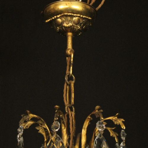 FRENCH GILDED BRONZE CRYSTAL 10 LIGHT ANTIQUE CHANDELIER - ADDITIONAL PHOTO 9