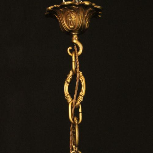 FRENCH GILDED BRONZE 12 LIGHT DOUBLE TIERED ANTIQUE CHANDELIER - ADDITIONAL PHOTO 7