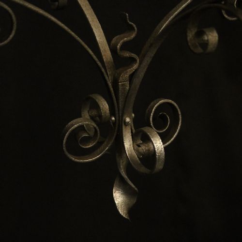ENGLISH WROUGHT IRON SINGLE LIGHT HALL ANTIQUE LANTERN - ADDITIONAL PHOTO 8