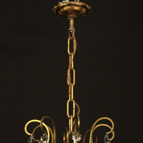 FRENCH GILDED 9 LIGHT ANTIQUE BIRDCAGE CRYSTAL CHANDELIER - ADDITIONAL PHOTO 9