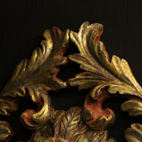 ITALIAN SINGLE POLYCHROME GILDED ANTIQUE WALL LIGHT - ADDITIONAL PHOTO 7
