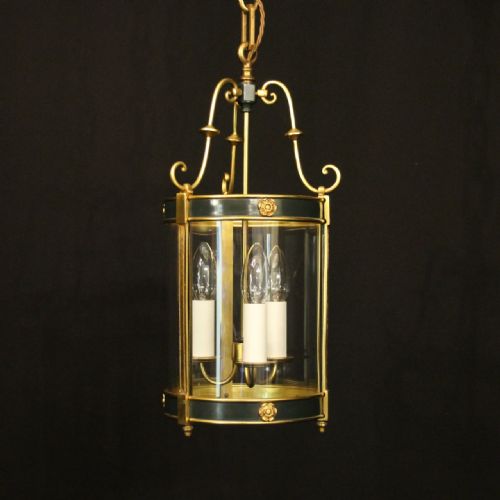 french empire gilded brass antique lantern - CATEGORY: ANTIQUE LIGHTING - DATED 1920