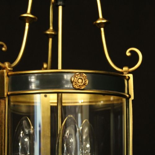 FRENCH EMPIRE GILDED BRASS ANTIQUE LANTERN - ADDITIONAL PHOTO 2
