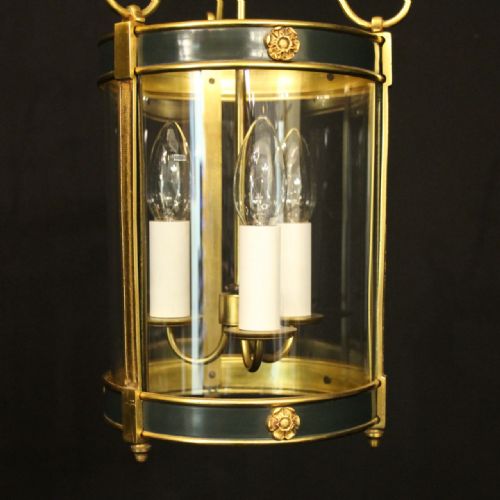 FRENCH EMPIRE GILDED BRASS ANTIQUE LANTERN - ADDITIONAL PHOTO 3