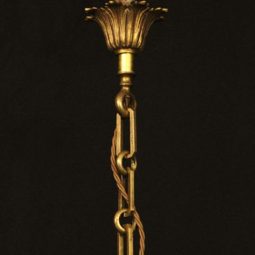 FRENCH EMPIRE GILDED BRASS ANTIQUE LANTERN - ADDITIONAL PHOTO 9