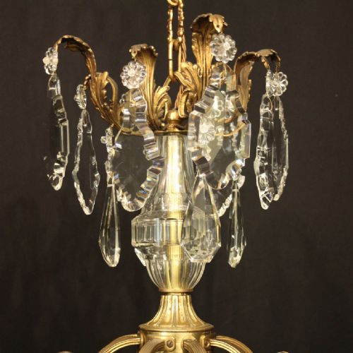 FRENCH GILDED BRONZE CRYSTAL 13 LIGHT BIRDCAGE ANTIQUE CHANDELIER - ADDITIONAL PHOTO 8