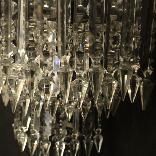 FRENCH PAIR OF HALF ALBERT CRYSTAL ANTIQUE WALL LIGHTS - ADDITIONAL PHOTO 5
