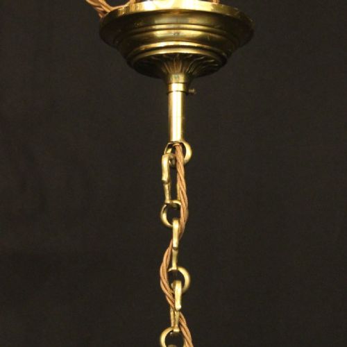FRENCH GILDED BRASS TWIN LIGHT HALL LANTERN - ADDITIONAL PHOTO 9