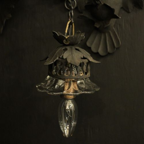 FLORENTINE SINGLE ARM WROUGHT IRON ANTIQUE WALL LIGHTS - ADDITIONAL PHOTO 3