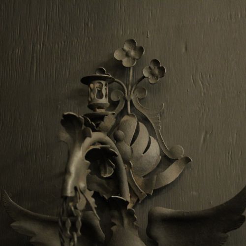 FLORENTINE SINGLE ARM WROUGHT IRON ANTIQUE WALL LIGHTS - ADDITIONAL PHOTO 6