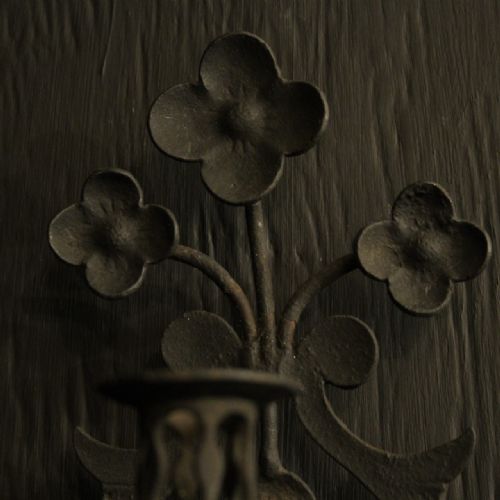FLORENTINE SINGLE ARM WROUGHT IRON ANTIQUE WALL LIGHTS - ADDITIONAL PHOTO 7