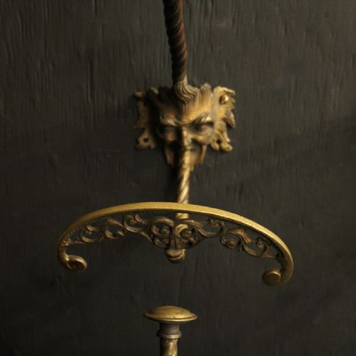 FRENCH 19TH CENTURY GILDED BRONZE MASK ANTIQUE COAT HOOKS - ADDITIONAL PHOTO 6