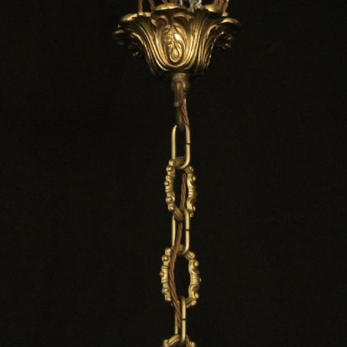 FRENCH PAIR OF GILDED BRONZE CRYSTAL 9 LIGHT ANTIQUE CHANDELIERS - ADDITIONAL PHOTO 8