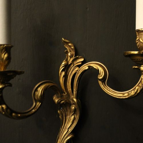 FRENCH PAIR OF GILDED ANTIQUE WALL LIGHTS - ADDITIONAL PHOTO 7