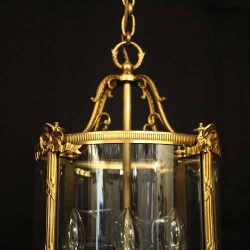 FRENCH PAIR OF GILDED BRONZE ANTIQUE LANTERNS - ADDITIONAL PHOTO 2