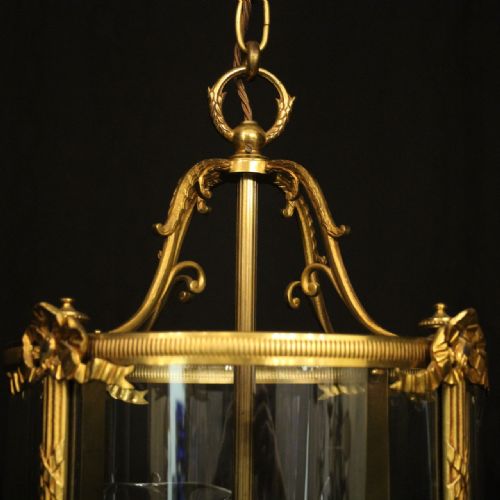 FRENCH PAIR OF GILDED BRONZE ANTIQUE LANTERNS - ADDITIONAL PHOTO 4