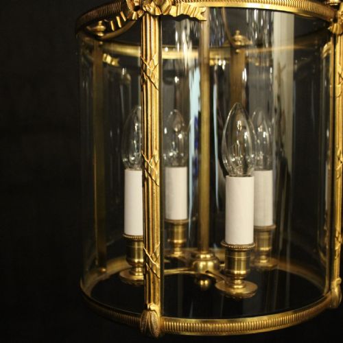 FRENCH PAIR OF GILDED BRONZE ANTIQUE LANTERNS - ADDITIONAL PHOTO 5