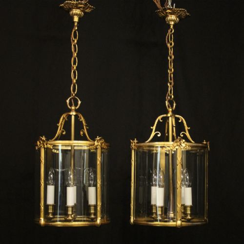 FRENCH PAIR OF GILDED BRONZE ANTIQUE LANTERNS - ADDITIONAL PHOTO 8