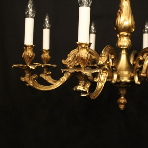 FRENCH GILDED BRONZE 8 LIGHT CHANDELIER - ADDITIONAL PHOTO 1