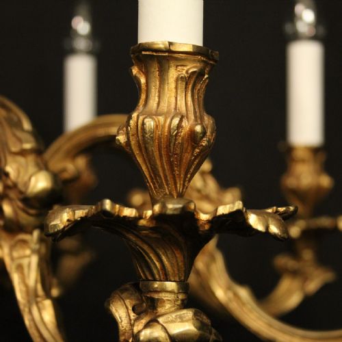 FRENCH GILDED BRONZE 8 LIGHT CHANDELIER - ADDITIONAL PHOTO 3