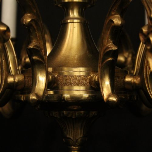 FRENCH GILDED BRONZE 8 LIGHT CHANDELIER - ADDITIONAL PHOTO 5