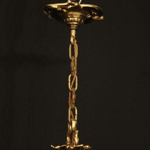 FRENCH GILDED BRONZE 8 LIGHT CHANDELIER - ADDITIONAL PHOTO 9