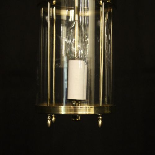 FRENCH PAIR OF BRASS TWIN LIGHT CONVEX HALL LANTERNS - ADDITIONAL PHOTO 6