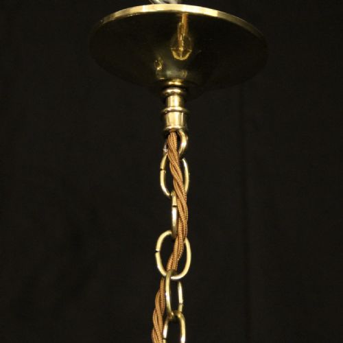 FRENCH PAIR OF BRASS TWIN LIGHT CONVEX HALL LANTERNS - ADDITIONAL PHOTO 9