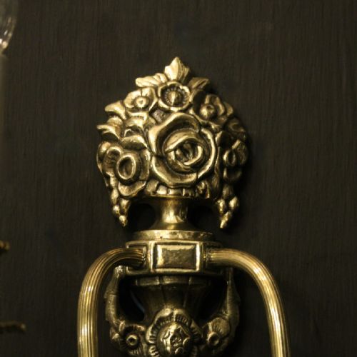 FRENCH PAIR OF TWIN ARM BRASS WALL LIGHTS - ADDITIONAL PHOTO 3