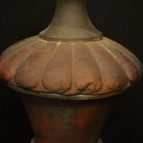 FRENCH LATE 19TH C DECORATIVE SINGLE COPPER ANTIQUE FINIAL - ADDITIONAL PHOTO 4
