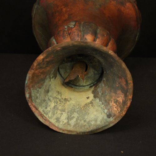 FRENCH LATE 19TH C DECORATIVE SINGLE COPPER ANTIQUE FINIAL - ADDITIONAL PHOTO 9