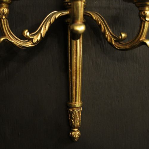 FRENCH PAIR BRONZE EMPIRE ANTIQUE WALL LIGHTS - ADDITIONAL PHOTO 7