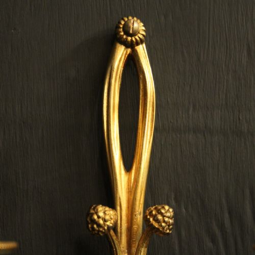 FRENCH PAIR OF GILDED TWIN ARM ROPE WALL LIGHTS - ADDITIONAL PHOTO 7