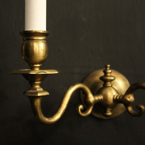 ENGLISH SET OF 4 TWIN ARM ANTIQUE WALL LIGHTS - ADDITIONAL PHOTO 2
