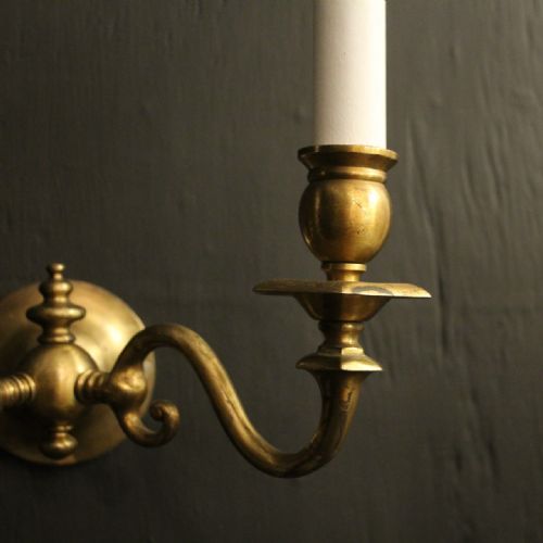 ENGLISH SET OF 4 TWIN ARM ANTIQUE WALL LIGHTS - ADDITIONAL PHOTO 7