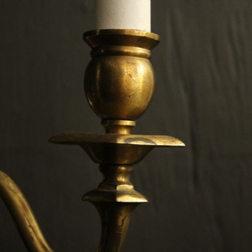ENGLISH SET OF 4 TWIN ARM ANTIQUE WALL LIGHTS - ADDITIONAL PHOTO 8