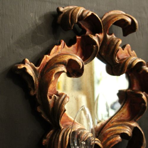 ITALIAN PAIR GILTWOOD TWIN ARM ANTIQUE GIRANDOLES - ADDITIONAL PHOTO 3