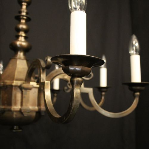 FRENCH LARGE BRONZE 8 LIGHT ANTIQUE CHANDELIER - ADDITIONAL PHOTO 1
